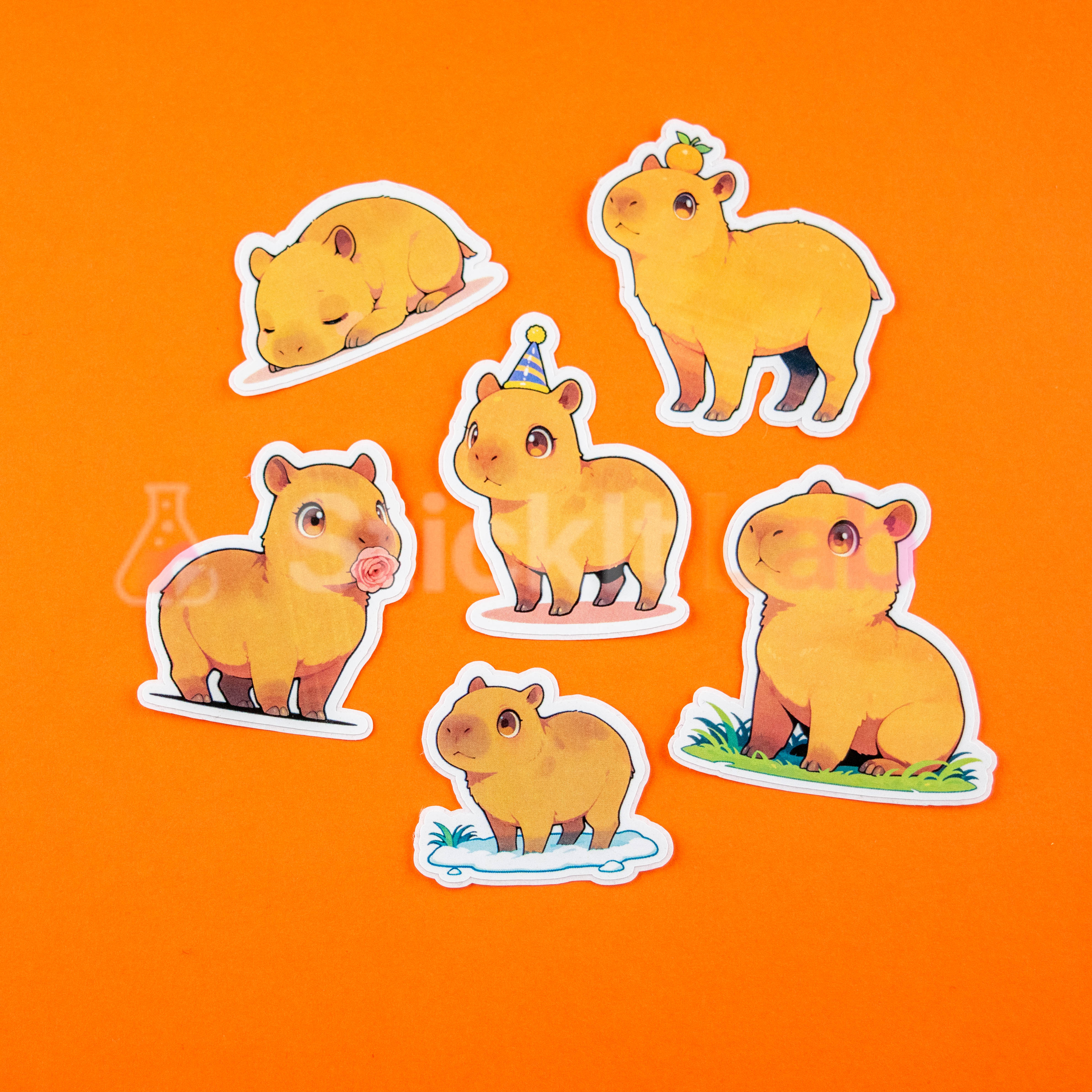 Kawaii Capybara Sticker Set