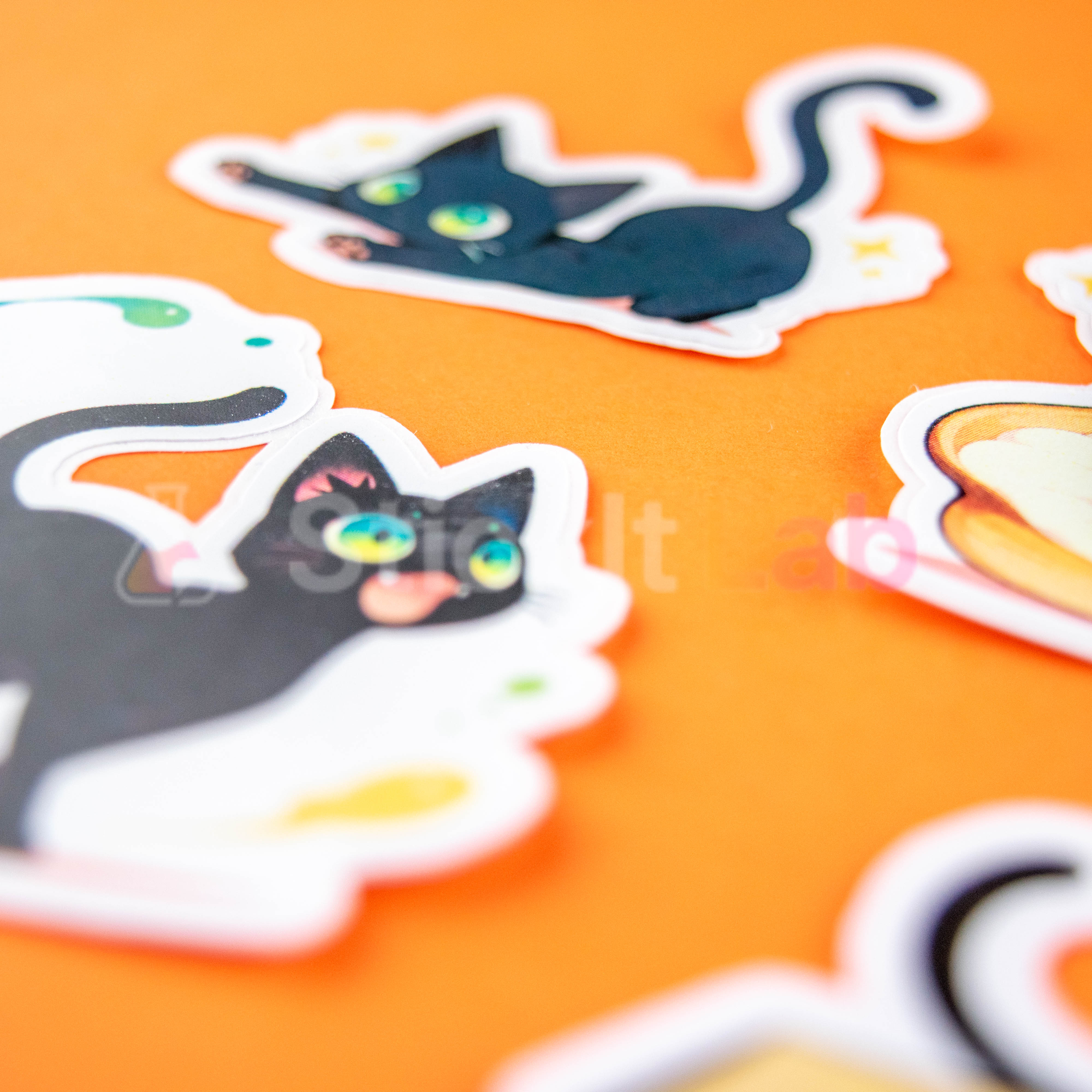 Kawaii Black Cat Sticker Set - Photo 3