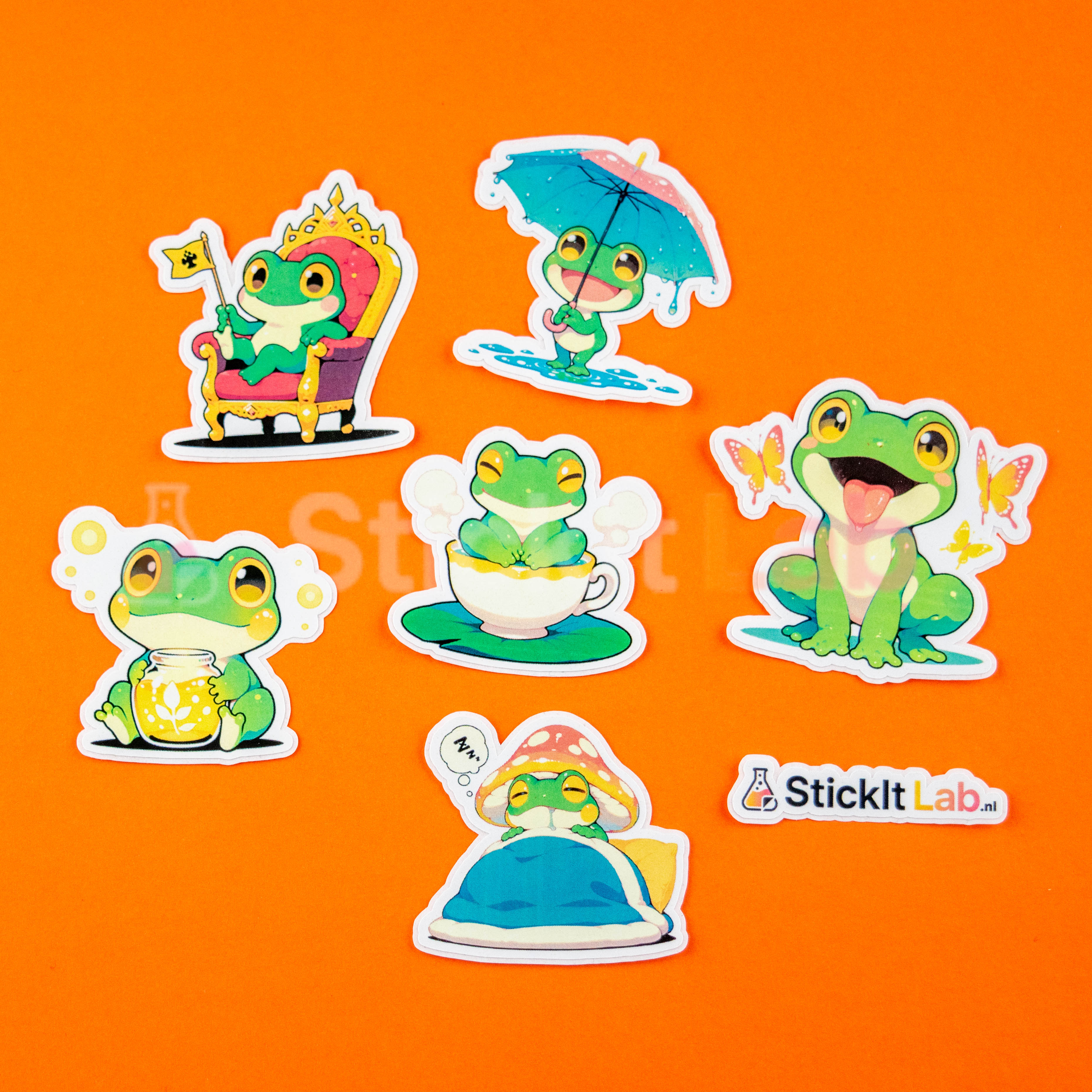 Kawaii Frog Sticker Set