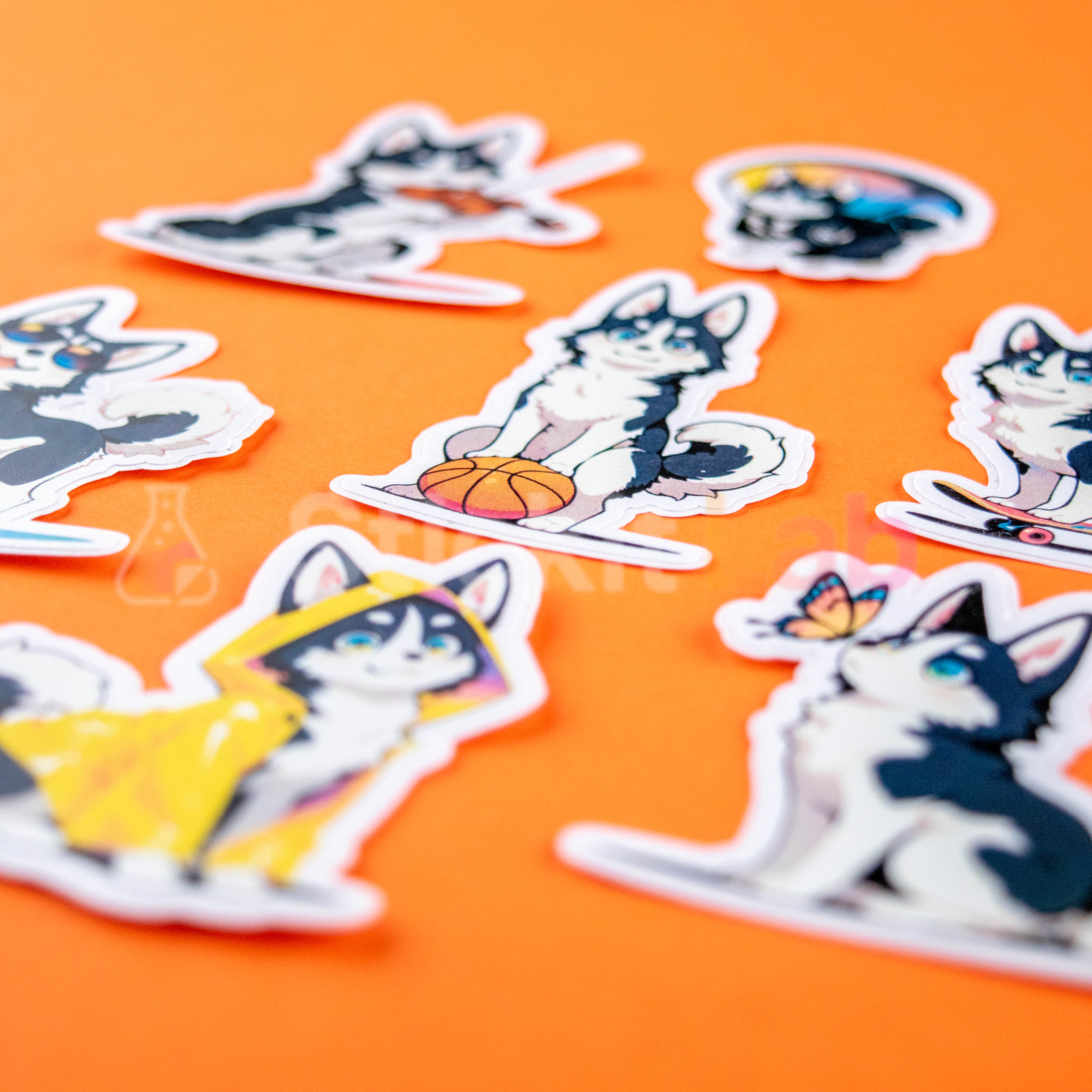 Kawaii Husky Sticker Set - Photo 3