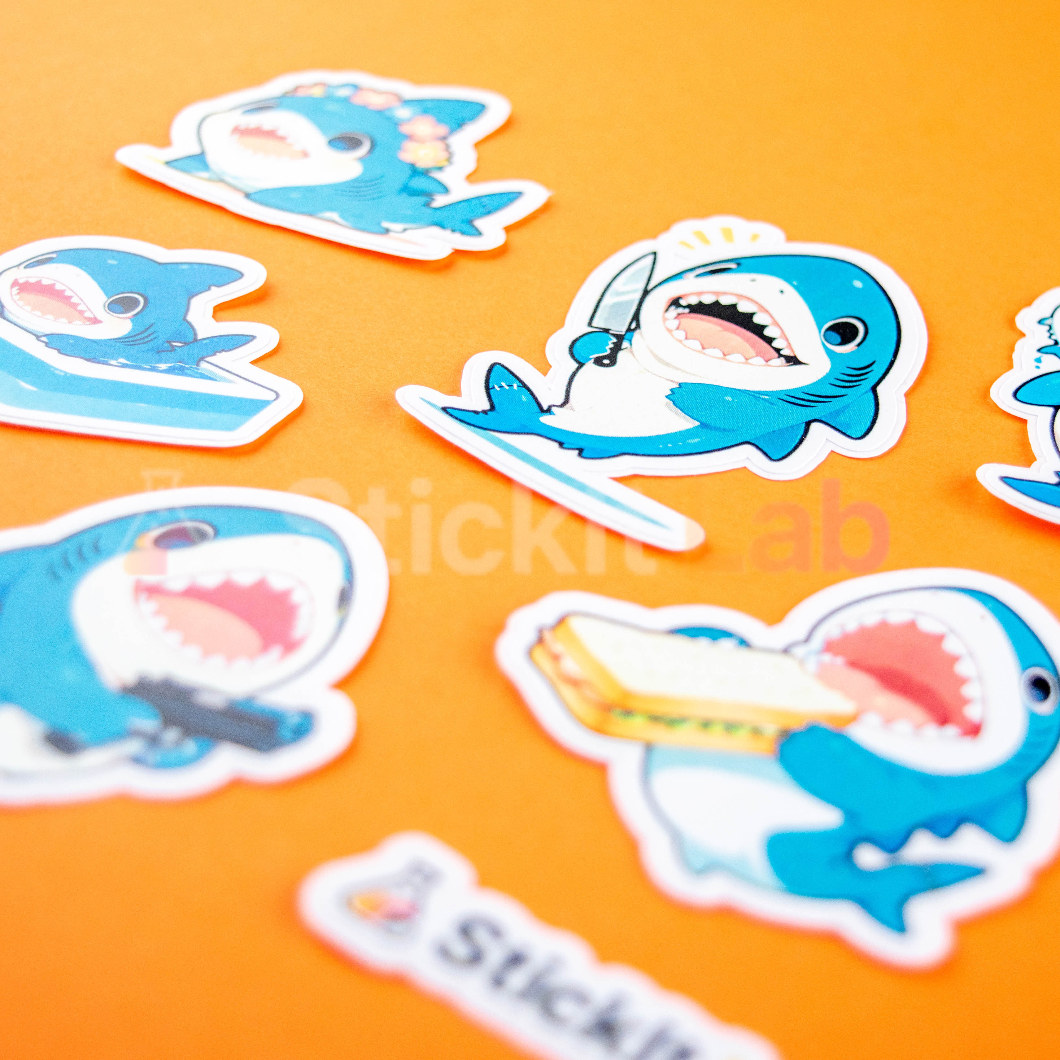Kawaii Shark Sticker Set - Photo 3
