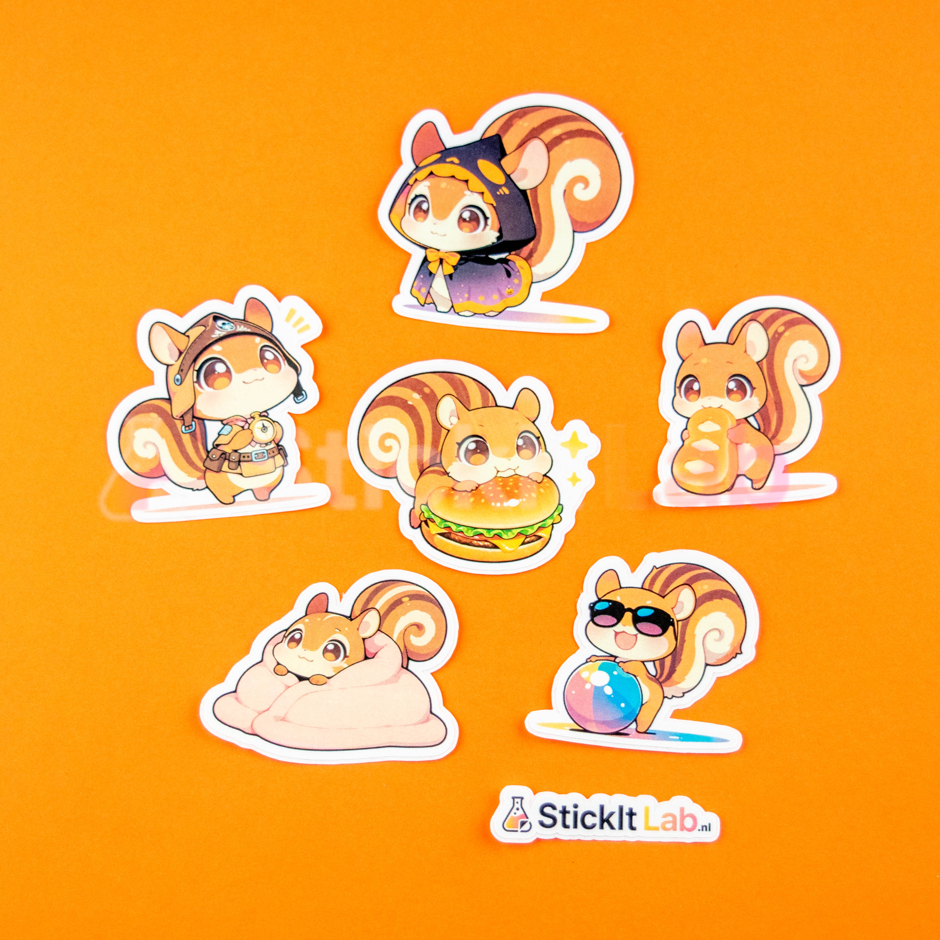 Kawaii Squirrel Sticker Set